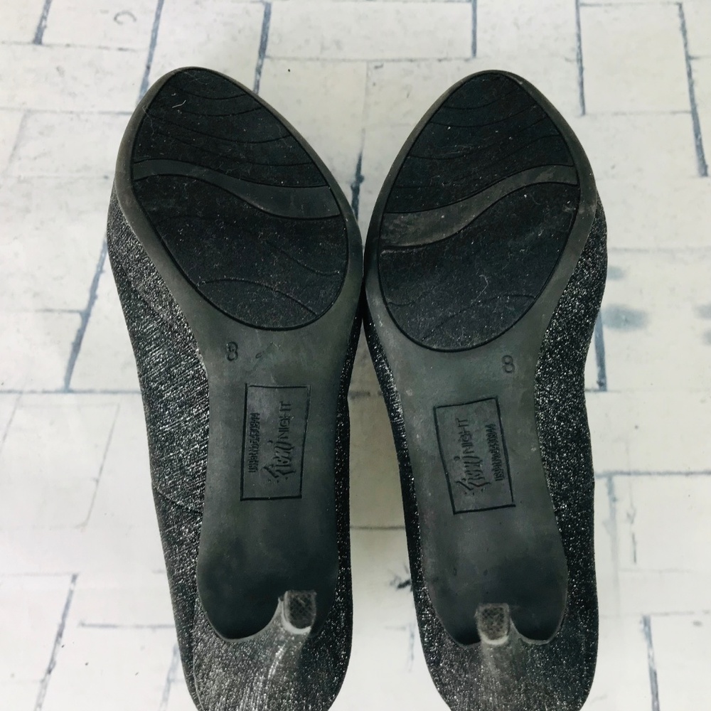 ❤️3/$20 FIONI NIGHTS Black Sparkle Glitter Heels 8 - Picture 7 of 7